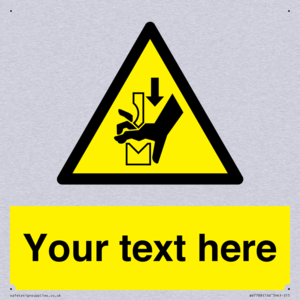 Custom warning hand crushing between press brake tool